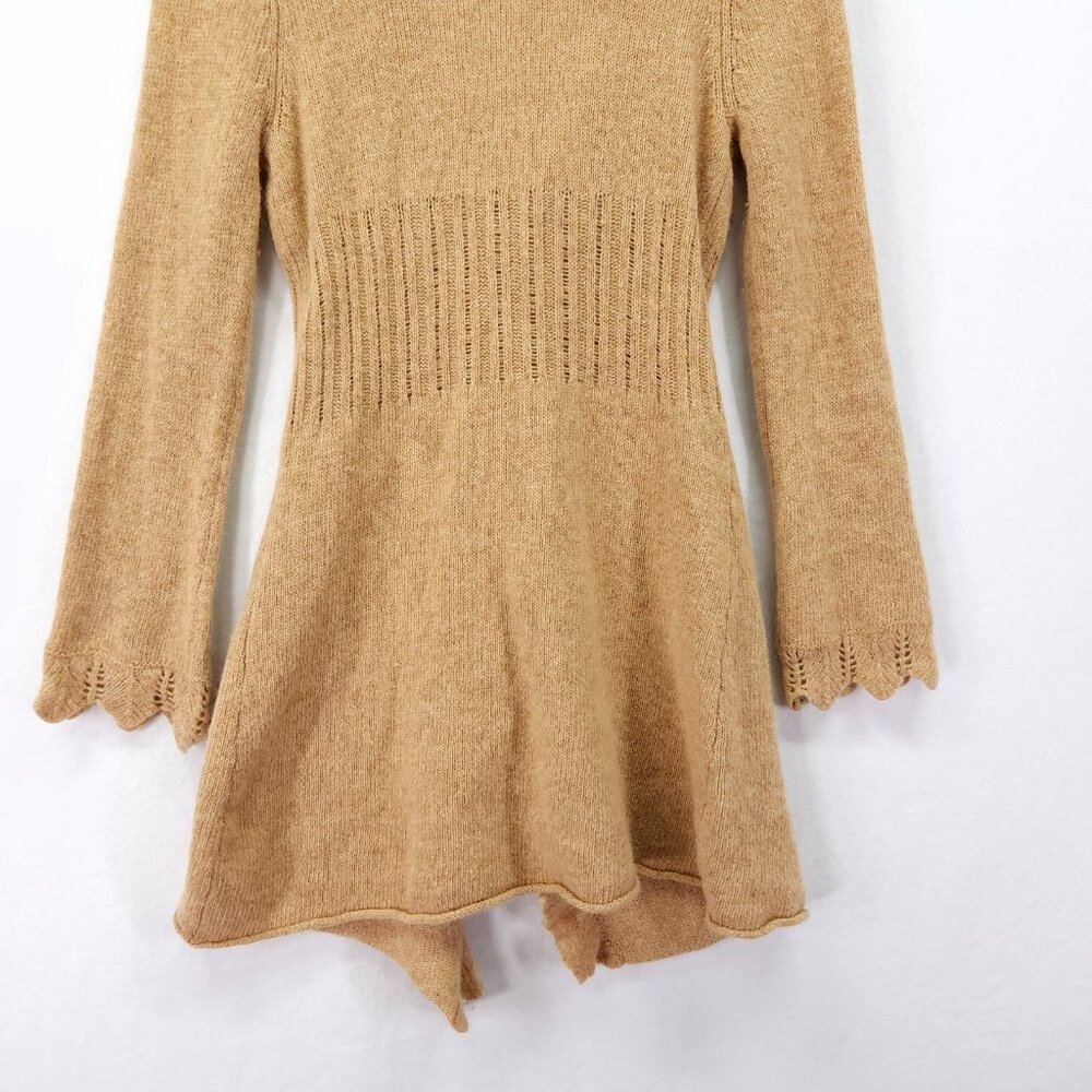 Anthropologie Sparrow Duster Cardigan Lambswool Angora Blend Beige Size Medium - Picture 13 of 14
